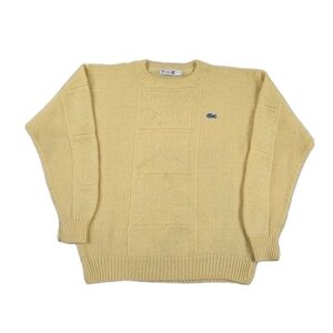 Vintage Winsor Wool Blend Sweater Butter Yellow Mens XL Crewneck Chunky Knit